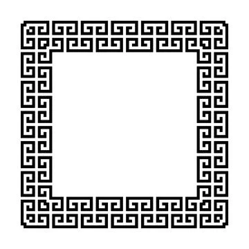 Square frame of simple greek pattern Stock Illustration