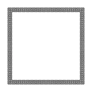 Square frame of simple greek pattern Stock Illustration