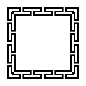 Square frame of simple greek pattern Stock Illustration
