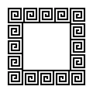 Square frame of simple greek pattern Stock Illustration