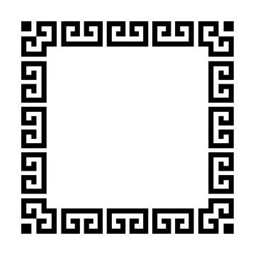 Square frame of simple greek pattern Stock Illustration
