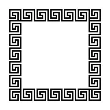 Square frame of simple greek pattern Illustrazione stock