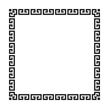 Square frame of simple greek pattern Illustrazione stock