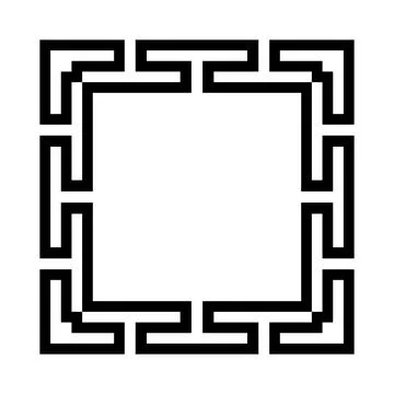 Square frame of simple greek pattern Stock Illustration