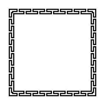 Square frame of simple greek pattern Stock Illustration