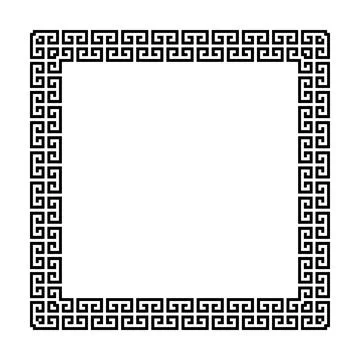 Square frame of simple greek pattern Stock Illustration