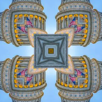 Square frame Square shape made with the Utah State Capital 스톡 사진