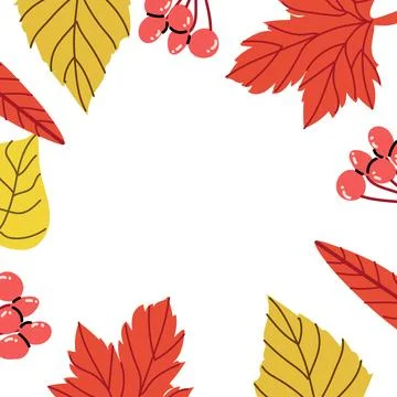 Square frame template for autumn fall background for sale ads. Stock Illustration