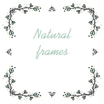 Square frame for text decoration in doodle style. Stock Illustration