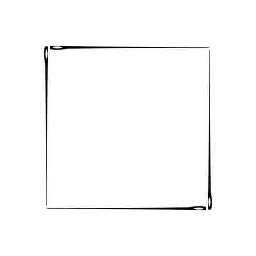 A square frame of thin sewing needles. Vector illustration and clipart. Stock Illustration