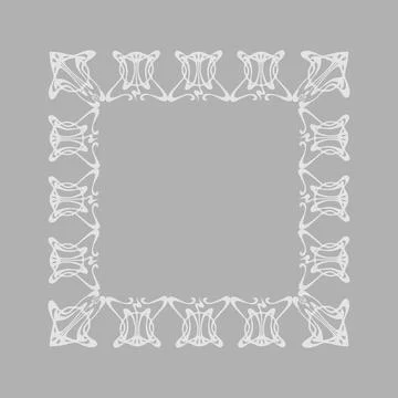 Square Frame with vector abstract Art Nouveau style Stock Illustration