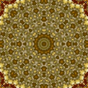 Square frame Very large pattern of flowers in circular arrangement at wedding in Foto stock