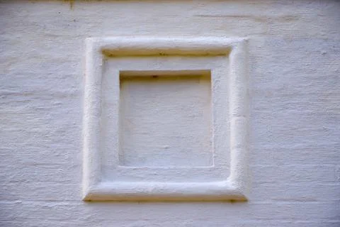 Square frame white stone wall Stock Photos