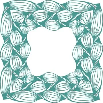 Square frame zentangle braids Stock Illustration