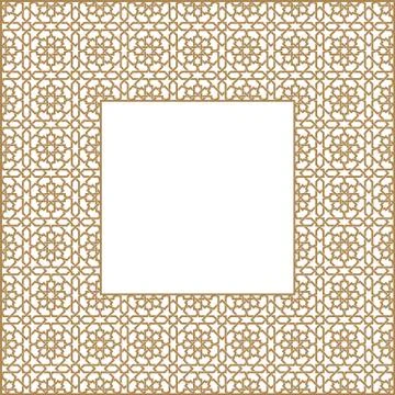Square frame.Arabic pattern of four by four blocks 스톡 일러스트
