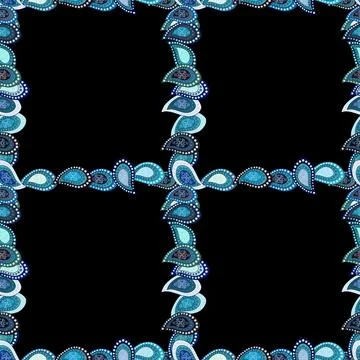 Square frames doodles. Vector illustration. Seamless pattern. Illustration in bl Stock Illustration