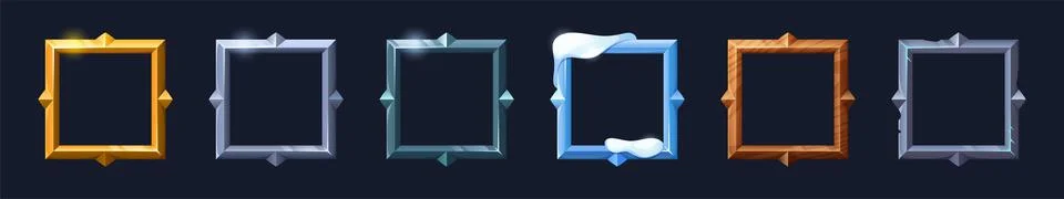 Square frames for game ui design 스톡 일러스트