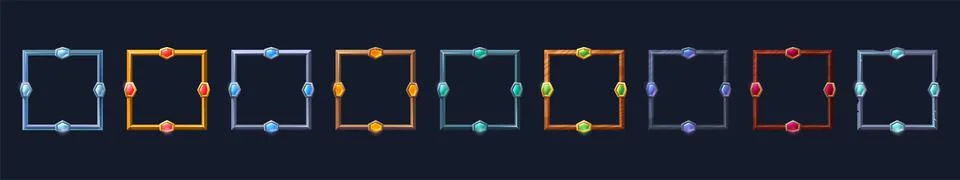 Square frames for game user avatar Stock Illustration