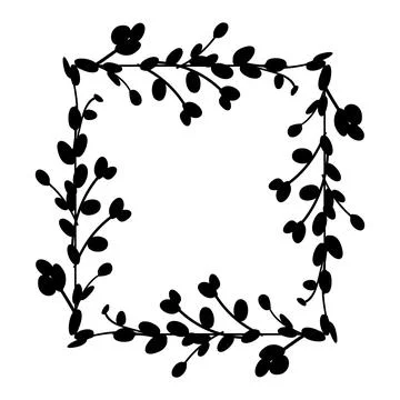 Square frames. Square frame made of willow twigs Stock Illustration