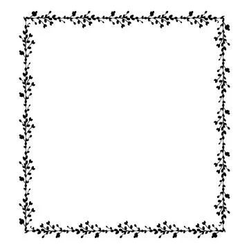 Square frames. Square frame made of willow twigs イラスト素材