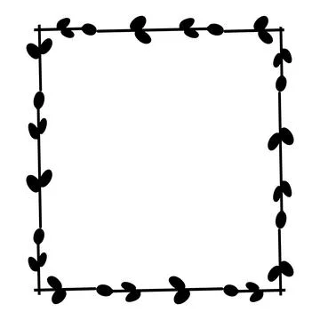 Square frames. Square frame made of willow twigs Stock Illustration