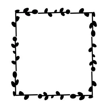 Square frames. Square frame made of willow twigs Illustrazione stock