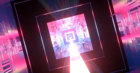 Square full of colors and lights Stock Illustration