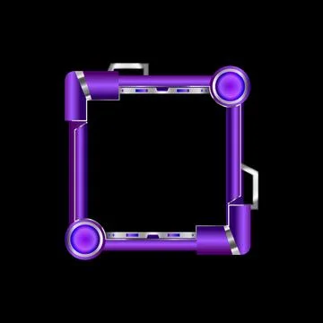 Square futuristic border frame avatar concept for game Stock Illustration