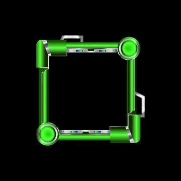 Square futuristic border frame avatar graphic for game Stock Illustration