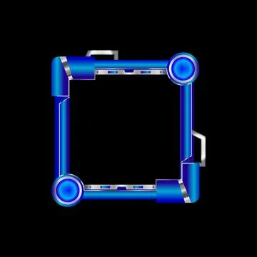 Square futuristic border frame avatar design for game Stock Illustration
