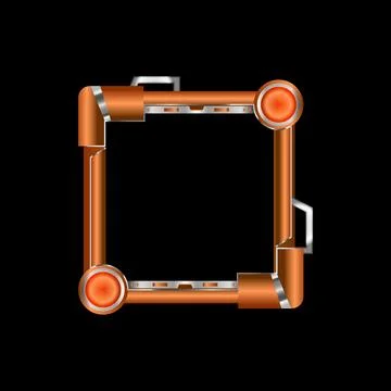 Square futuristic border frame avatar element for game Stock Illustration