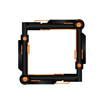 Square futuristic border frame avatar game template Stock Illustration
