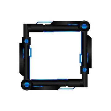 Square futuristic border frame avatar game element Stock Illustration