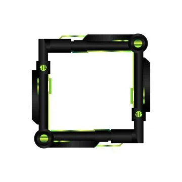 Square futuristic border frame avatar game graphic Stock Illustration