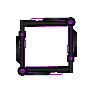 Square futuristic border frame avatar game design Stock Illustration