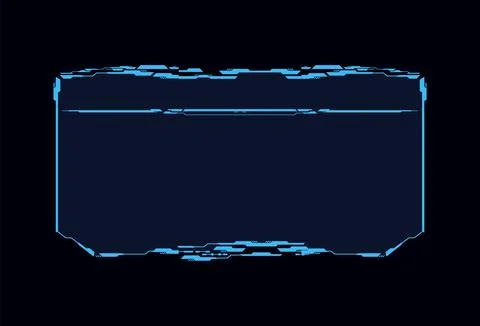 Square futuristic sci fi frame vector illustration. Stock Illustration