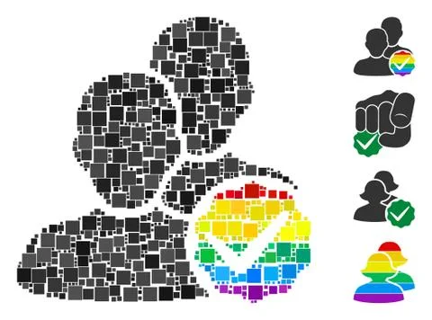 Square For Gays Only Icon Vector Mosaic イラスト素材