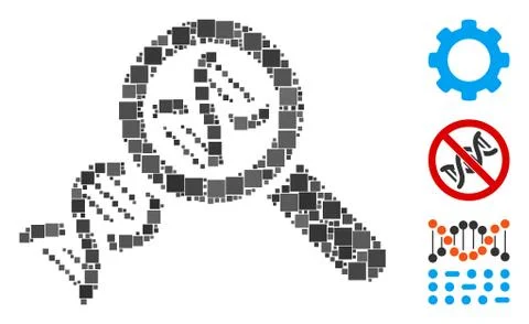 Square Genetics Icon Vector Mosaic Stock Illustration