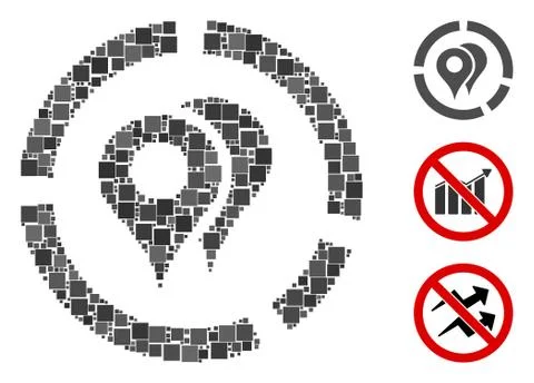 Square Geo Diagram Icon Vector Mosaic 스톡 일러스트