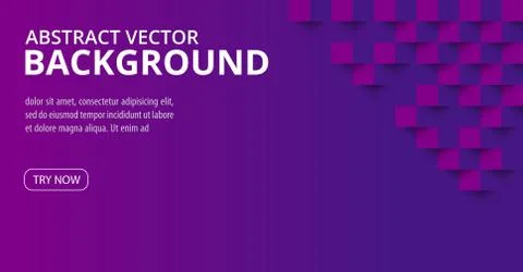 Square geometric background. Ultra Violet Trendy gradient color shapes compos Stock Illustration