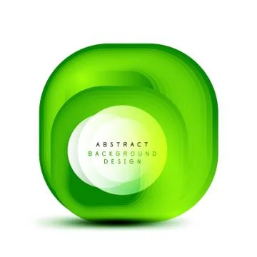 Square geometric banners with 3d smooth blend effect. Digital technology trendy Illustrazione stock