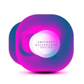 Square geometric banners with 3d smooth blend effect. Digital technology trendy Stock Illustration