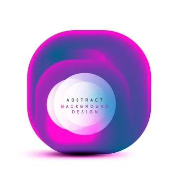 Square geometric banners with 3d smooth blend effect. Digital technology trendy Illustrazione stock