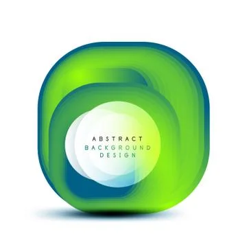 Square geometric banners with 3d smooth blend effect. Digital technology trendy Stock Illustration