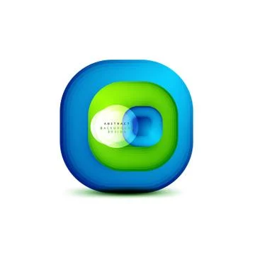 Square geometric banners with 3d smooth blend effect. Digital technology trendy 스톡 일러스트