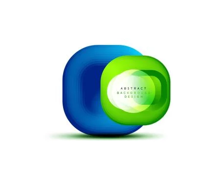 Square geometric banners with 3d smooth blend effect. Digital technology trendy Stock Illustration