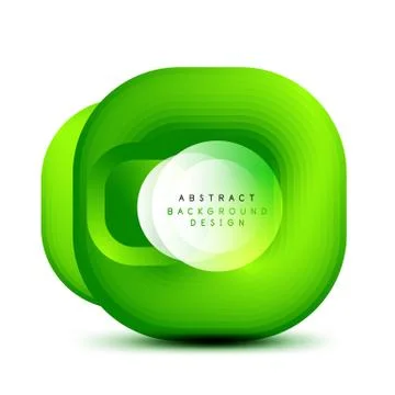 Square geometric banners with 3d smooth blend effect. Digital technology trendy Stock Illustration