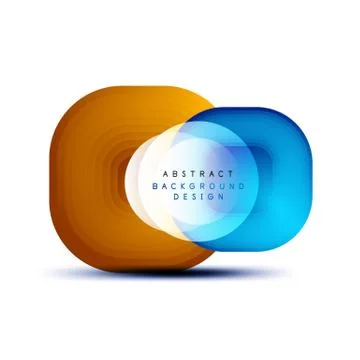 Square geometric banners with 3d smooth blend effect. Digital technology trendy イラスト素材