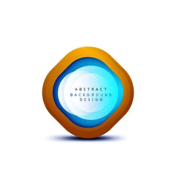 Square geometric banners with 3d smooth blend effect. Digital technology trendy Stock Illustration