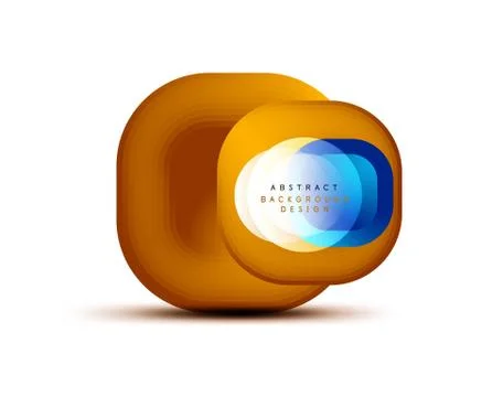 Square geometric banners with 3d smooth blend effect. Digital technology trendy 스톡 일러스트
